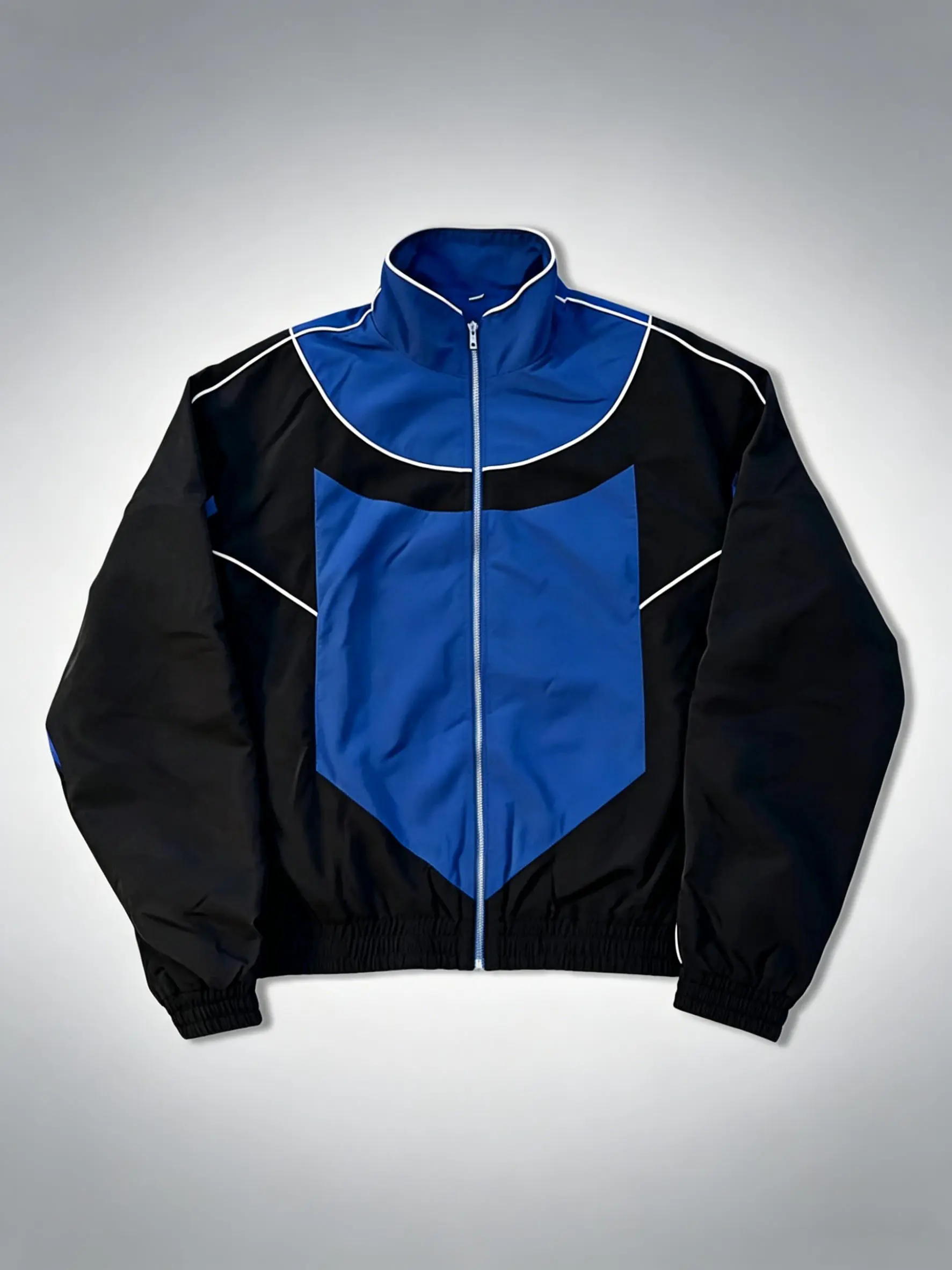 Invincible Mark Grayson Black & Blue Color Block Tracksuit Anime Invincible Windbreaker Jacket & Matching Wide Leg Drawstring Pants Unisex Superhero Cosplay Streetwear Outfit