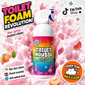 HCM Household Peach Flavor Jet Foam Bathroom Cleaner All Purpose Deep Cleaning Remove Mildew Scale Rust Stains On Toilet Sink Shower Floor Tile