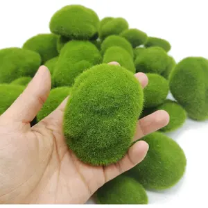 40 Pieces Garden And Crafting Artificial Moss Rocks (4 Size) Simulation Plant DIY Decoration Fake Stone, Creative Crafts, Scene , Festivals , Room , Home Decor (Green) - Home Improvement.