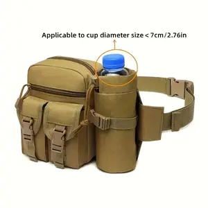 1pc Men's Outdoor Waist Bag Outdoor Water Bottle Waist Bag Sports Waist Bag Durable Oxford Cloth Material Hiking Hunting Multiple Pockets Can Store Water Bottle Outdoor Adventure Gear Camping Gear
