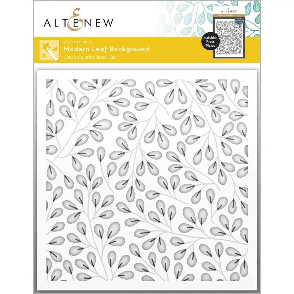 Modern Leaf Background Simple Coloring Stencil Set (2 in 1)