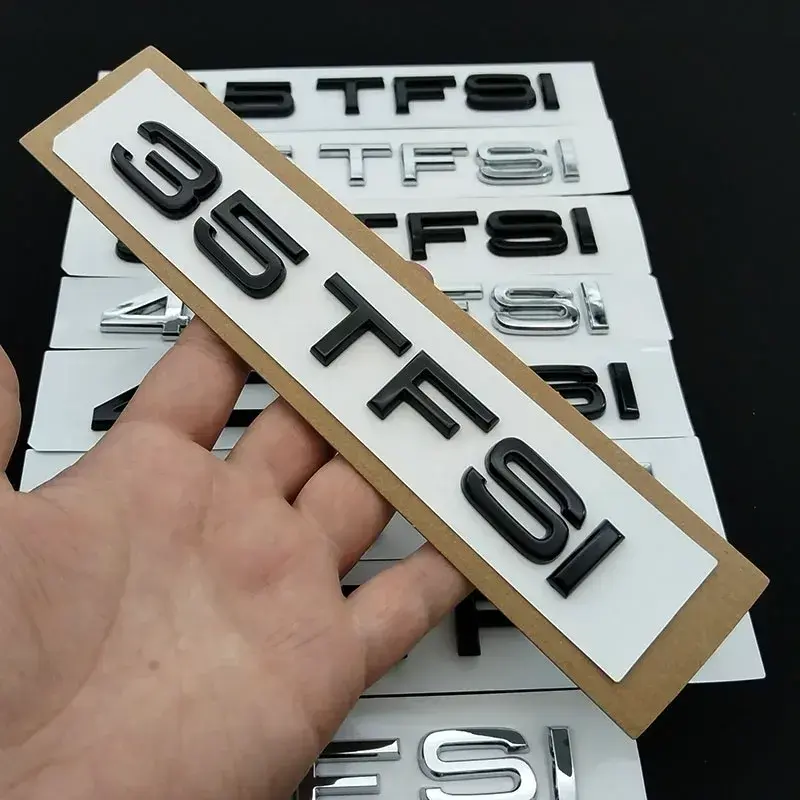 3D ABS 30 35 40 45 50 55 TFSI Logo Letters Car Trunk Emblem Badge Sticker For Audi Q3 Q5 Q7 A1 A2 A3 A4 A5 A6 A7 A8 Accessories