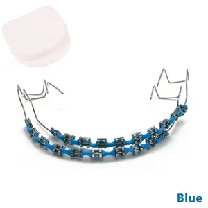 1 Pair Fake Braces Colorful Brackets For Teeth Temporary Metal Wires Metal Bracket Orthodontic Ligature Ties tooth