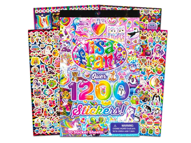 Lisa Frank Collectible Die-Cut Sticker Book with DIY Sticker Paper, 10-Page Crafting Kit, 1200 Decorative Adhesive Decals, Scrapbooking Embellishment Supplies for Creative Play (Toys & Hobbies, DIY, Scrapbooking & Stamping), Collectibles, Adhesive Sticker