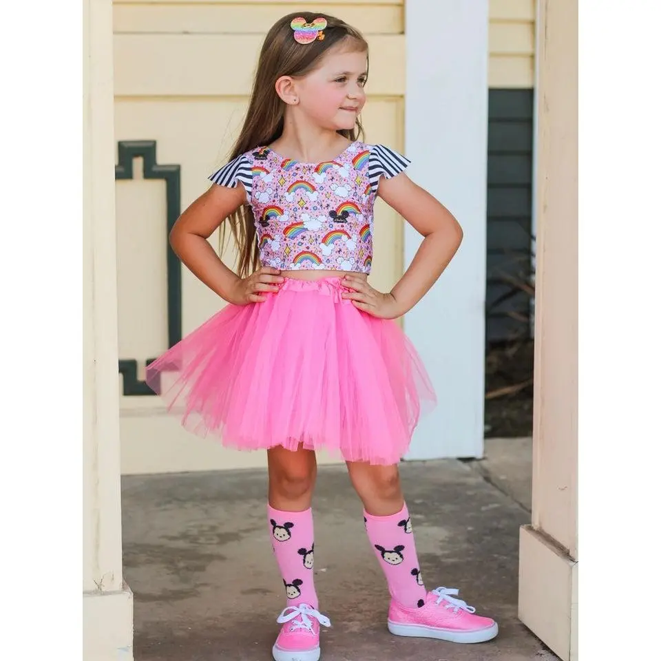 Pink Tutu Skirt for Girls – 3-Layer Tulle Ballet, Dance, and Princess Dress-Up or Halloween Costume Skirt