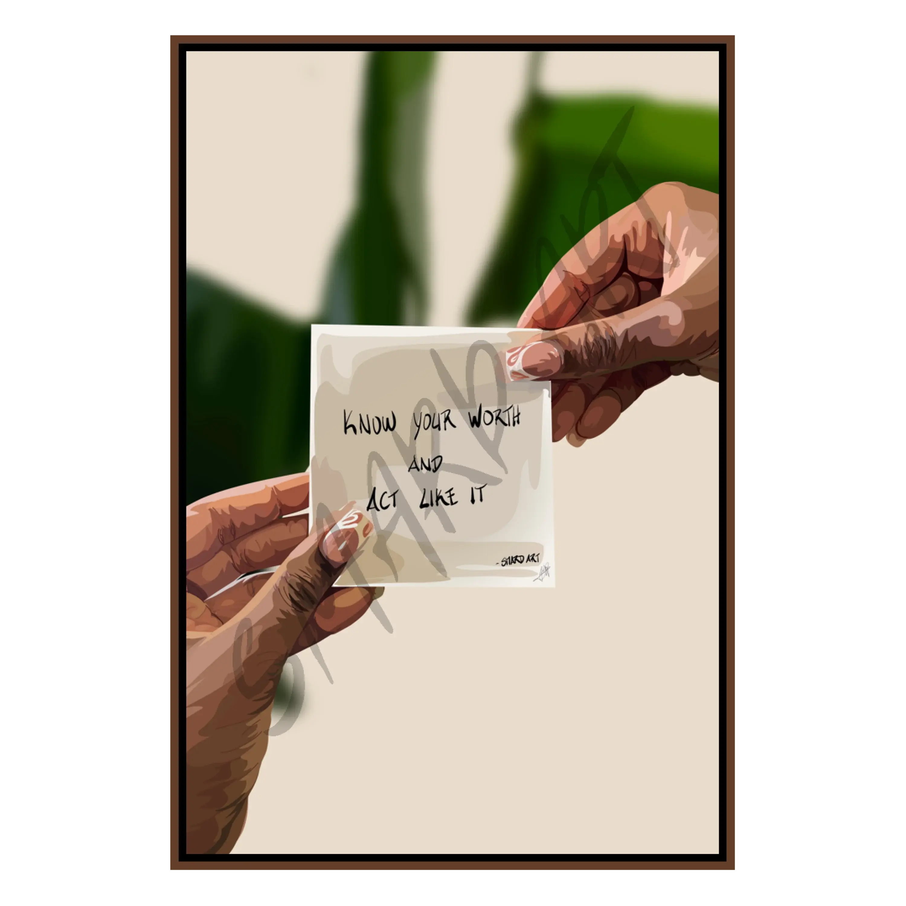 Know Your Worth Quote - Smard Black Wall Art Print/ Canvas for Home /Office Decor