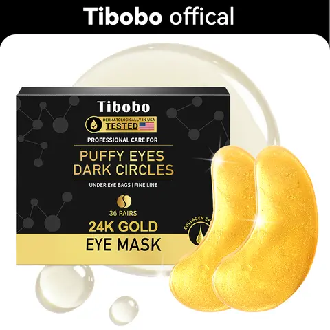 [Tibobo Official] 24K Gold & Peptide Hydrogel Eye Patches (36 Pairs) | Depuff, Brighten & Refresh Tired Eyes.