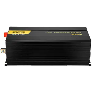 VEVOR Sine Wave Inverter, 5000 Watt, Power Inverter, 12V to AC 120V Car Inverter, with LCD, USB Port and Remote Controller, Power Converter for Car RV Truck Solar System Travel Camping