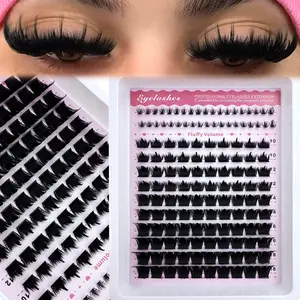 UMIRYAO Spikes+300D+lower eyelashes 3 IN 1 Lash Clusters Long 6-18mm Lash Spikes lower eyelashes D/DD136pcs Eyelash Clusters Volume Individual Lashes DIY Spiky Lash Extension Manga Cluster Eyelash Extensions Mink Strips Lashes Thick
