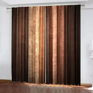 Gradient Print Curtains Set, Fashionable Rod Pocket Window Drapes for Bedroom & Living Room, Comfortable Atmosphere, Easy Installation