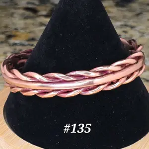 #135 Pure Copper  6 3/8" x 1/2"   Hand-Woven Cuff Bracelet – Handmade Artisan Jewelry – Unisex – Gift Ready