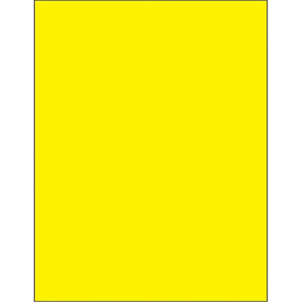 Box Partners LL185YE Self-Adhesive Plastic Permanent Fluorescent Yellow Rectangular Mailing Labels - 8.5x11 in, Pack of 100, Laser/Inkjet Printer Compatible, for Corrugated, Glass/Metal Surfaces