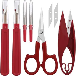 Sewing Seam Ripper Tool,Stitch Remover and Thread  with 2Big+2Small Seam Rippers,1 Pack Thread Snips,1Pack 5"Scissor