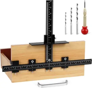 Aluminum Cabinet Hardware Jig, Punch Locator Drill Guide, Drilling Dowelling Guide for Installation of Handles Knobs on Doors and Drawer, Cabinet Template Tool for Handles and PullsQuesear