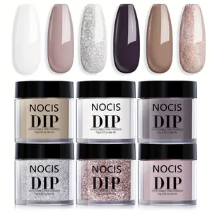 Nail Dip Powder Set, 6 Counts/set Long-lasting Nail Powder, Nail Art, Manicure & Nail Polish for Nail Salon and Home, Party Decoration Nail Art, Christmas, Christmas Gift, Dip Powder Kit