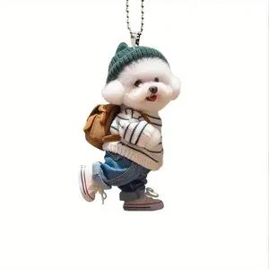 Fashion Boutique Teddy Bag Pendant Keychain, Gender-Neutral Fashion Accessory for Keys, Gender-Neutral Keychains
