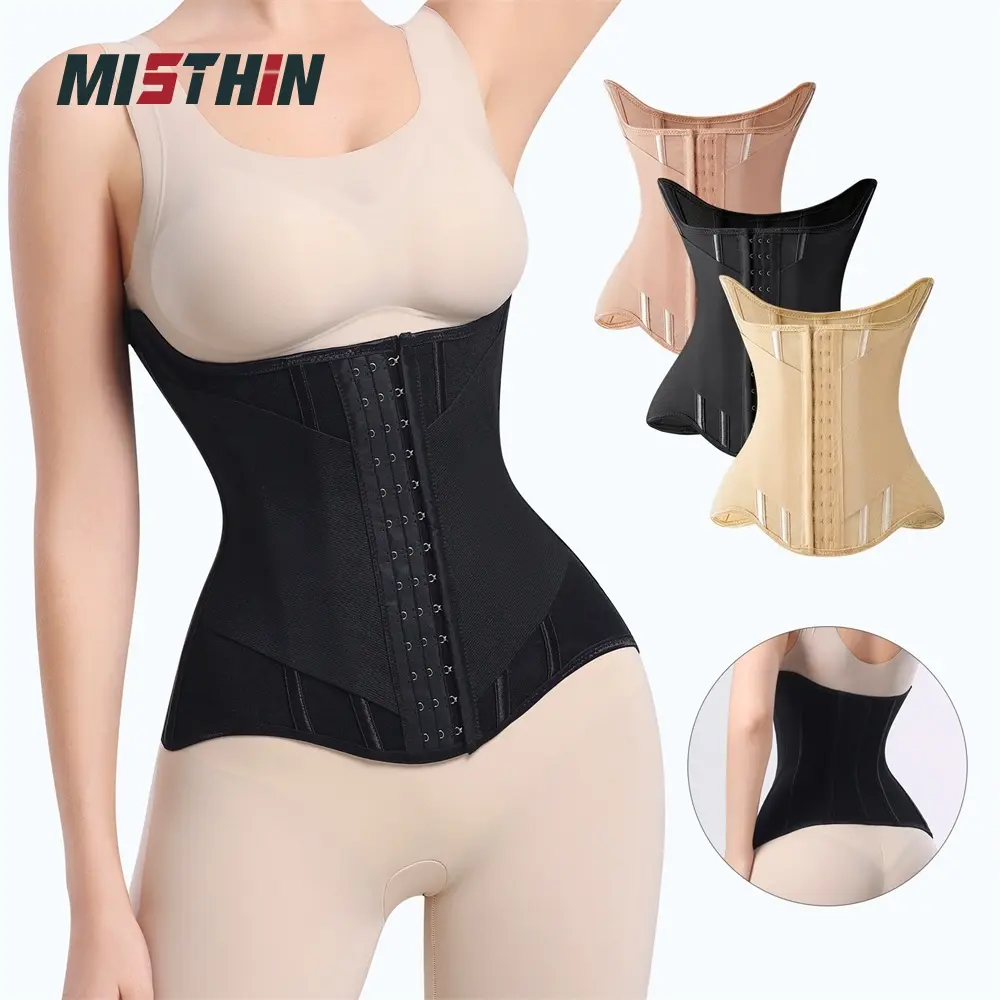 MISTHIN Women's Waist Trainer, Athletic Mesh Shapewear for Activewear with Tummy Control and Adjustable Double Wrap Compression