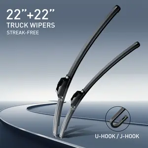 22"+22" Windshield Wiper Blades for Pickup Trucks, U-Hook / J-Hook, Streak-Free All-Season Front Wipers (Pack of 2)
