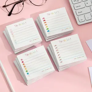 4pads (200pcs) To-Do List Sticky Notes Set, Cute Rainbow Heart Memo Pad, Creative Gift for Note-Taking, Fun Office Supplies, Graduation Season Gift