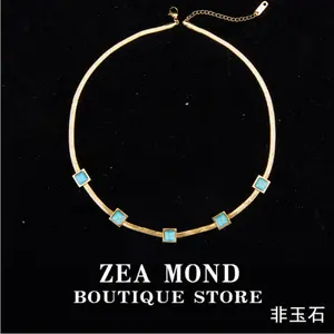 Titanium Steel Resin Fashion Non-Jade Necklace 12-XL-97 DJY-SL-1