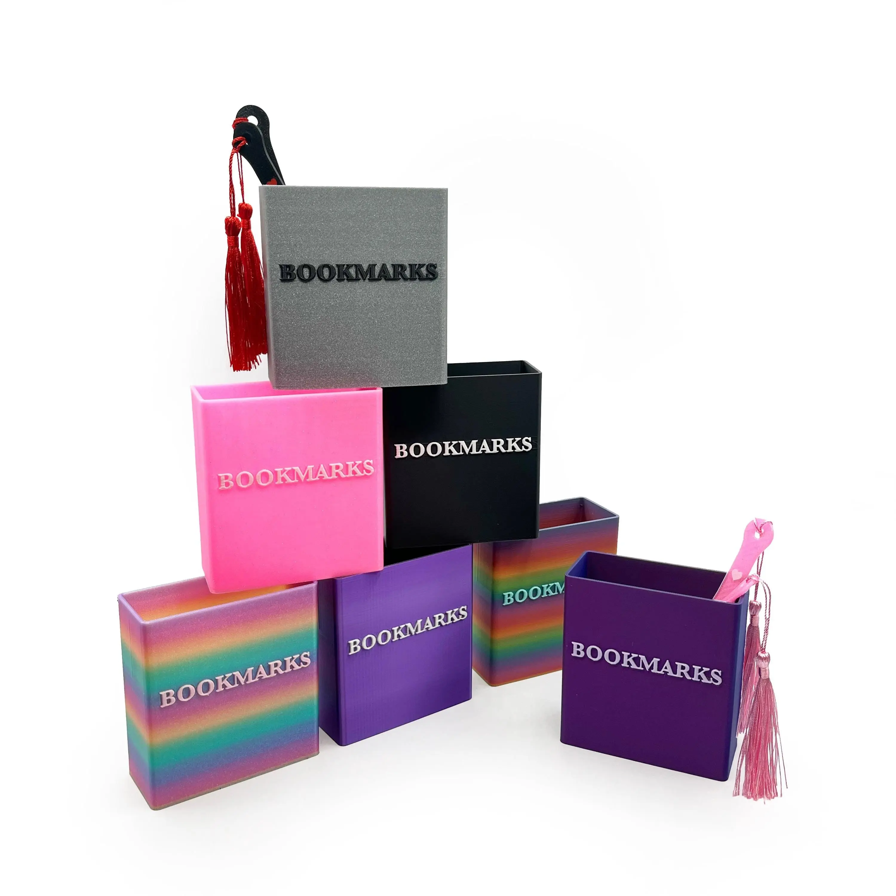 3D Printed Bookmark Holder - Compact Office Desk Organizer, Bookish Accessories with Multiple Color Options, Upright Hold for Collectors & Reading Nook Use, Original 3D