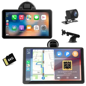 7/9 Inch Car Video Player, Wireless Portable Car Screen with Backup Camera, GPS Navigation, Car Audio Receiver, Bluetooth-compatible Hands-free Call/Music, Mirror Link, Voice Control