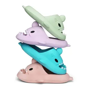 LUYOO Men's And Women‘s Open Toe Shark Sandals Slippers Flipflop Shark Slides Slippers Cushioned Cloud Slides