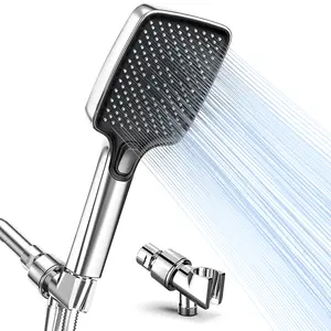 High Pressure Multi-Mode Handheld Showerhead - Anti-clogging nozzles, built-in power wash function for cleaning tubs, tiles and pets, extra-long stainless steel hose, wall and ceiling mounts.