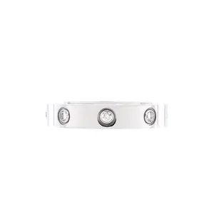 Pre-owned Cartier Love Wedding Band 8 Diamonds Ring 18K White Gold with Diamonds by Rebag