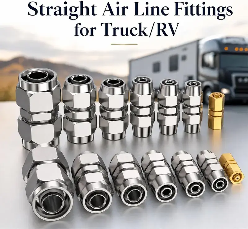 IRONFIX 1/2sets Line Fittings for Truck/RV, Heavy Duty Push in Pneumatic Connectors, High Temperature Tubing Quick Joint, Quick Connect Air Hose Fittings (4-16mm)