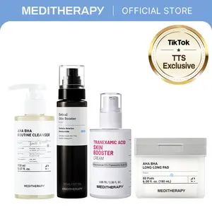 Body Smooth & Glow Intensive Renewal Full Set | Complete Korean Body Care Routine for Rough Skin, Body Acne & Dark Spots | AHA BHA Cleanser, Exfoliating Toner Pads, Retinal Serum, TXA Cream | MEDITHERAPY Official