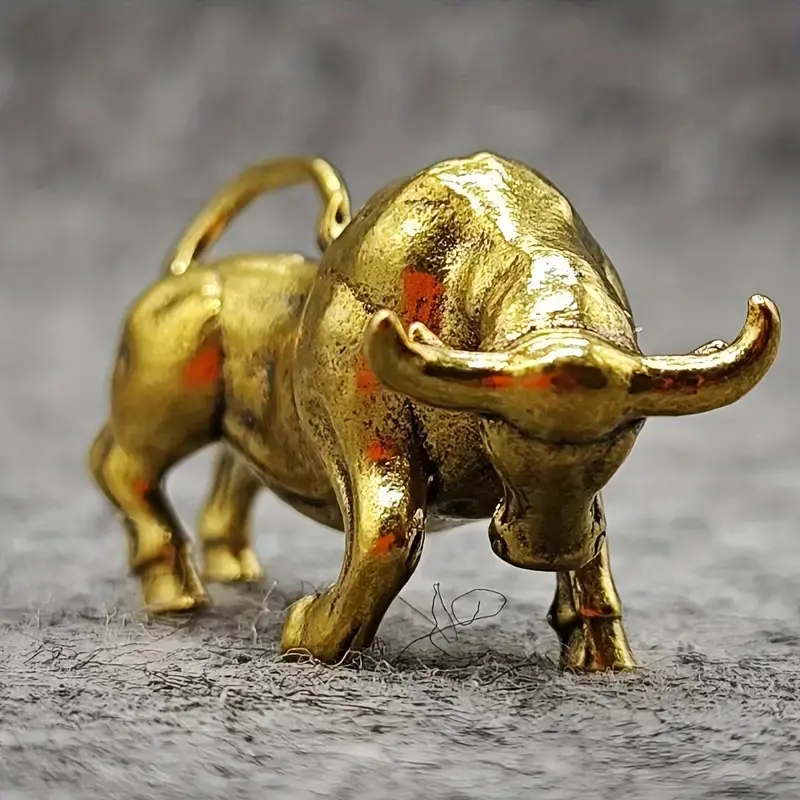 Vintage Style 3D Bull Mini Metal Construction Sculpture, Decorative Sculptures, Desktop Statue, Perfect Home & Office Decor, Decoration Items, Figurine, Keychain Ornament or Collectible Gift Idea
