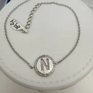 925 sterling silver 7” bracelet  letter (N-M-F) available high quality cubic zirconia stones solid Italian silver )) Pulceras de plata Italiana solido 7” pulgadas es solida letras disponible(N-M-F)) mandame mensaje cual letra ocupas