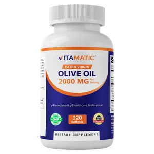 Vitamatic Extra Virgin Olive Oil 2000 mg Per Serving 120 Softgels - Great Source of Omega 6 & 9 Pure Natural Ingredients for Health
