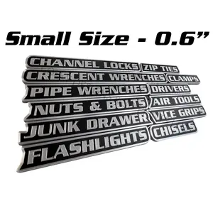 ColKy Designs - Shop Favorites Set - Small 0.6" - 12 Pack Magnetic Toolbox Label Badges – High Quality 3D Printed Label Badges and Emblems for Metal Cabinets, Drawers, Tool Chests, Decor Plastic Gift