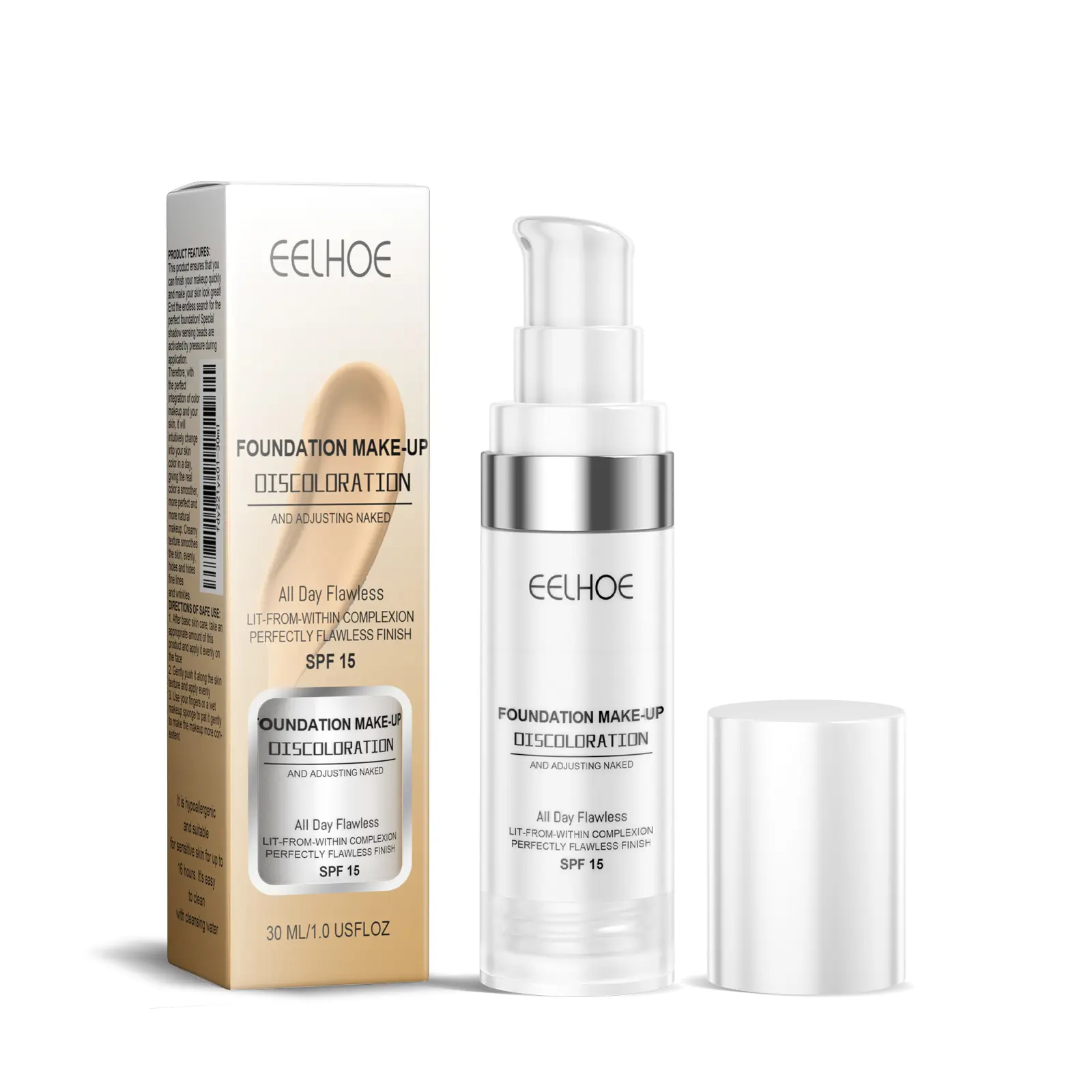 Color-Changing Concealer & Foundation, 30ml Hydrating Liquid Cosmetic with Long-Lasting Coverage for a Flawless Base