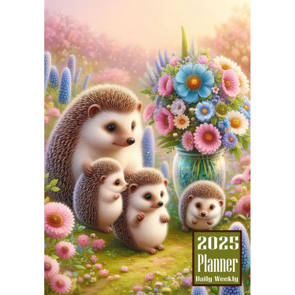 2025 Planner: Hedgehog Animal themed Cover Daily Weekly Diary 12 Month Calendar Vision board Schedule Organizer Goals Address Contact Notes Paperback – September 14, 2024