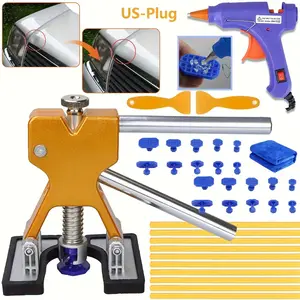 35pcs Dent Puller Kit | Adjustable Golden Dent Remover Tools, Paintless Dent Repair Kit for Car Large & Small Ding Hail Dent Removal,Comprehensive Car Dent Repair Kit