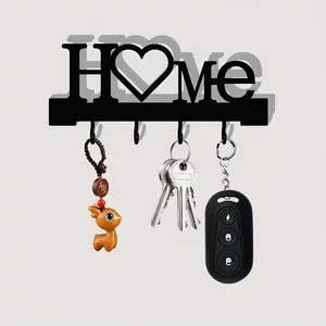 1 Count Fashion Metal Key Holder, Wall-Mounted Home Organizer Hook, No-Drill Key Rack for Living Room, Stylish Hook for Keys and Accessories