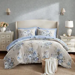 Heather Cottagecore Beige/Blue 7 Piece Comforter Set
