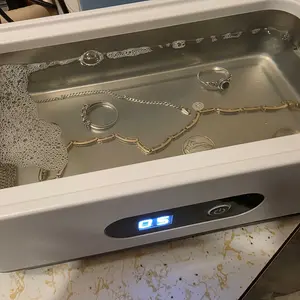 Ruxacty Ultrasonic Cleaner Machine  304 Stainless Steel Tank Sonic Cleaning Device for Eyeglasses Rings Watch Bands Dentures Retainers Coins Makeup Tools and Small Metal Parts Home and Travel Use