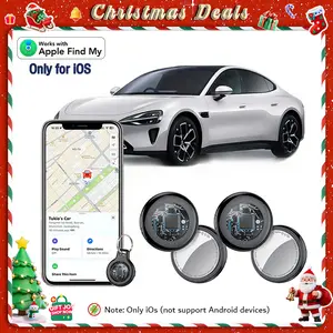 [Valentine's Day] Tukio GPS Tracker(iOS Only) for Cars & Pets - Mini Clear Design, Weatherproof Case, Anti-Lost Device, Works with Apple Find My (iOS Only), No Monthly Fees, IP67 Waterproof, Replaceable Battery