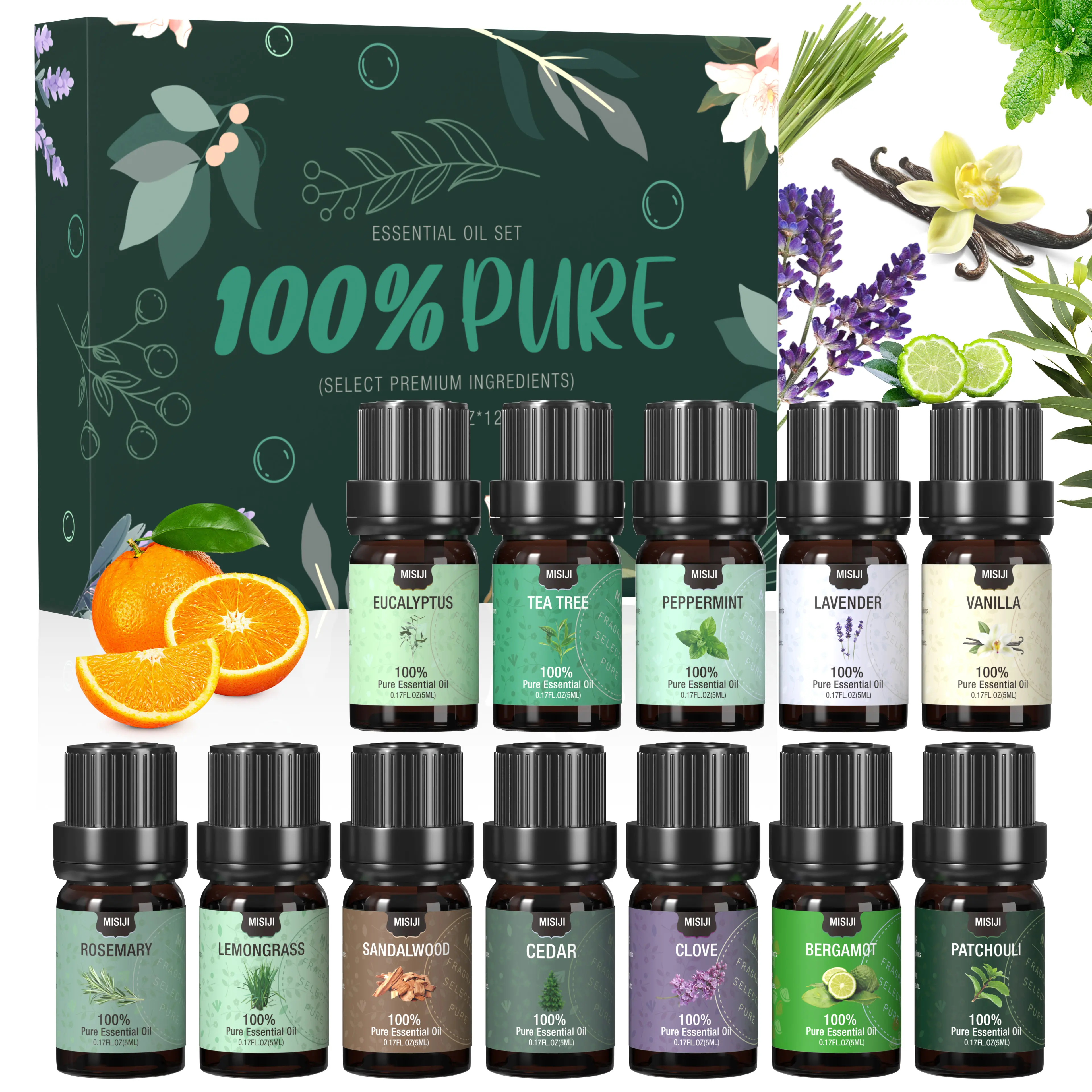 6/9/12 Pcs Essential Oils Set-Essential Oils for Diffuser for Home, Diffuser Oils Scents for Aromatherapy,Laundry,Candle&Soap Making, Humidifiers