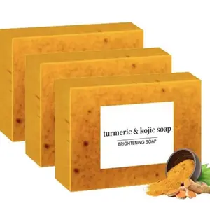 Gentle cleansing Turmeric & Kojic Acid Brightening Soap, Kojic Acid Soap, Soap Body Care Body Wash Lemon Flawless Organic