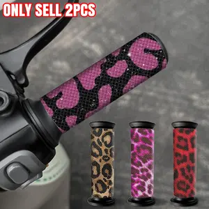 Leopard Print Motorcycle Grip Sticker, Waterproof Anti-slip Decal, Self-adhesive Grip Decal for E-bike/ Bicycle Modification Decoration, Motorcycle Stickers, Adhesive Decals