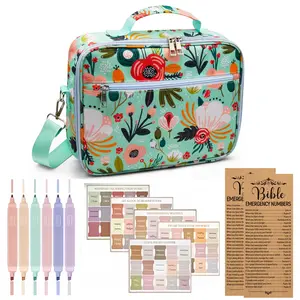 Bible Cover Case for Women 【w/6 Highlighters & Tabs & Bookmarks】Bible Study Supplies Bible Journaling Kit Book Carrying Case, Gifts Perfect Christmas Gift for Bible Study & Daily Devotions