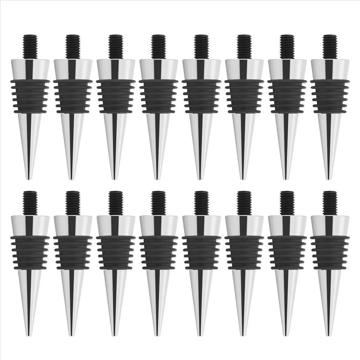 16 Pieces Metal Cork Blank Wine Cork Kit Reusable Wine Cork Insert Set Hardware for Wedding Wine Party Bar DIY Turning