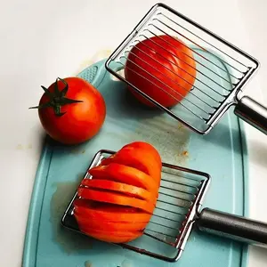 Tomato Slicer, Fruit Cutting Tool, Stainless Steel Vegetable Fruit Slicer, Kitchen Small Tool, Efficient Food Prep Equipment