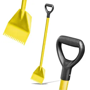 Durable Metal Shovel, Steel Roof Tear-Off Tool with Heat-Treated D-Handle for Shingle Stripping and Nail Removal