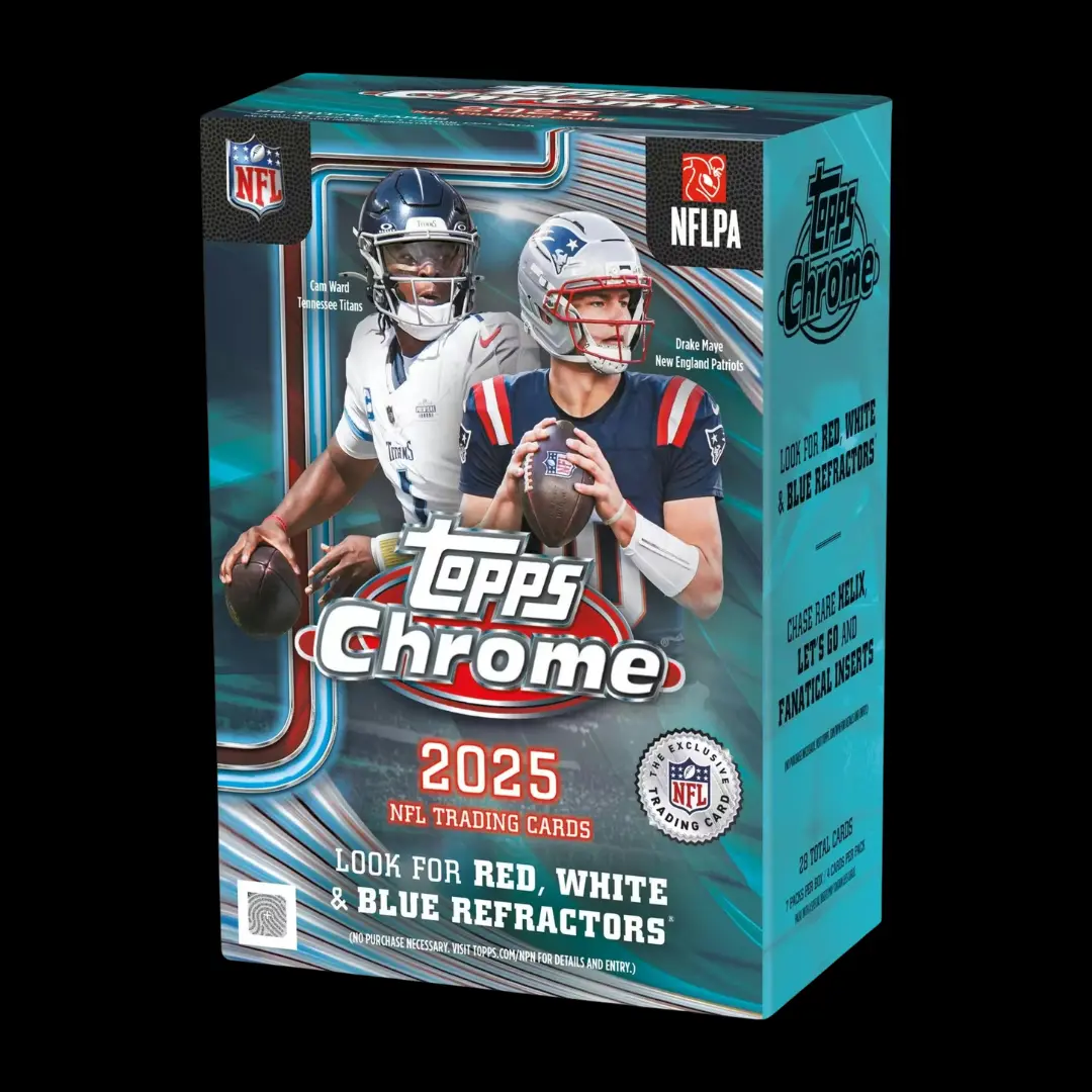 2025 NFL TOPPS CHROME VALUE BOX RED WHITE BLUE PARALLELS